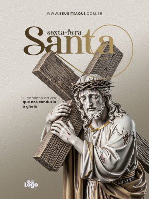 Feed Sexta-Feira Santa O Caminho da Dor Jesus Cruz PSD Editável