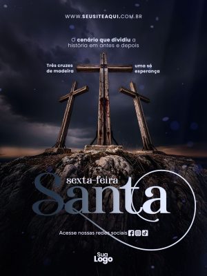 Sexta-feira Santa O Cenário que Dividiu a História Arte para Mídias Digitais PSD Editável