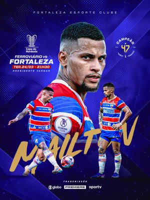 Fortaleza Ferroviário Copa do Nordeste Banner Jogo Futebol PSD Editável