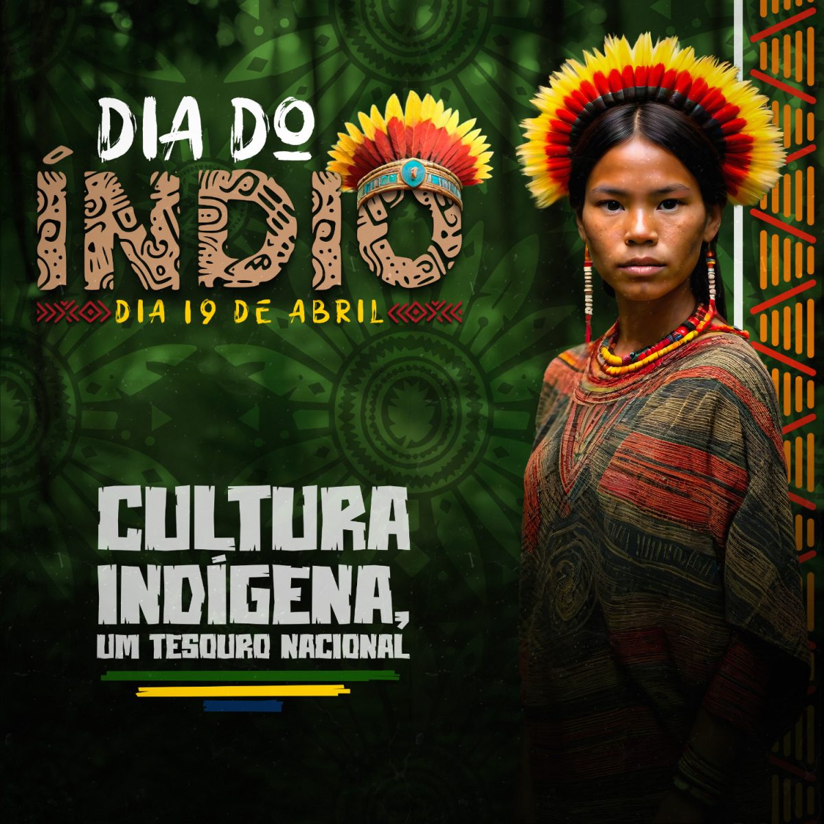 Dia do Índio Cultura Indígena Tesouro Nacional 19 de Abril PSD Editável