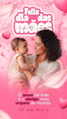 Dia das Mães o Abrigo Mais Seguro do Mundo 10 de Maio PSD Editável