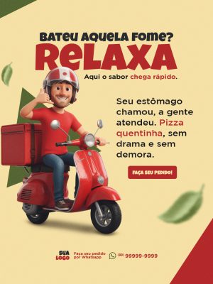 Pizza Quentinha Entrega Rápida Delivery PSD Editável
