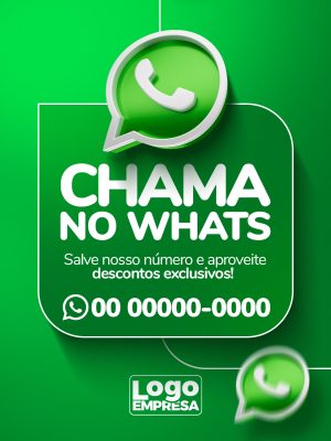 WhatsApp Chama no Whats Contato e Descontos Exclusivos PSD Editável
