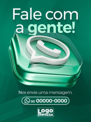 WhatsApp Fale com a Gente Atendimento Digital Empresarial PSD Editável