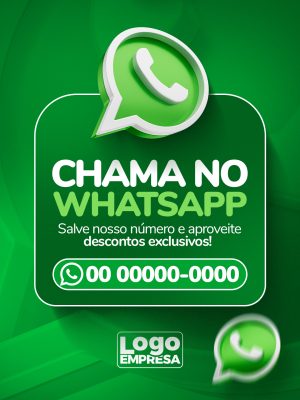 WhatsApp Descontos Exclusivos Salve Nosso Número PSD Editável