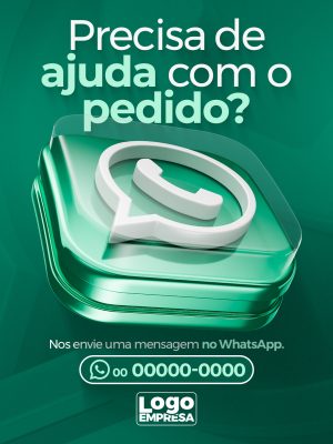Comercial de Contato Precisa de Ajuda? WhatsApp Telefone PSD Editável