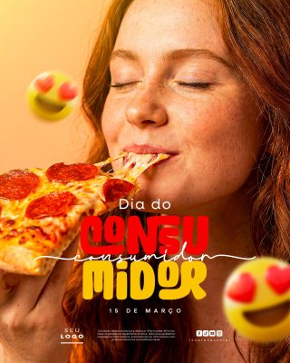 Dia do Consumidor 15 de Março Pizza Deliciosa PSD Editável
