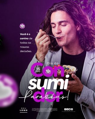 Dia do Consumidor Você é o Centro de Nossas Decisões 15 Mar PSD Editável