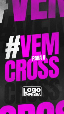 Vem Para O Cross Banner Vertical Moderno Pink PSD Editável