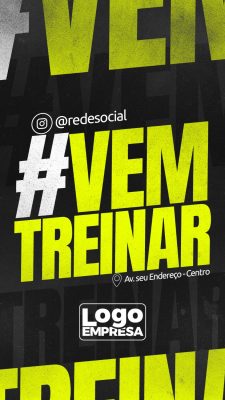 Vem Treinar Post para Redes Sociais Academia Fitness PSD Editável