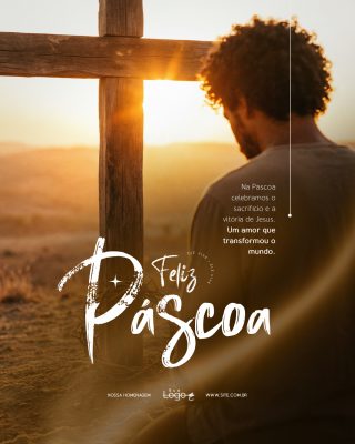 Feliz Páscoa Ressureição de Cristo Social Media PSD Editável