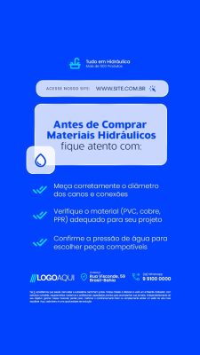 Story Hidráulicos Antes de Comprar Materiais Hidráulicos Fique Atento PSD Editável