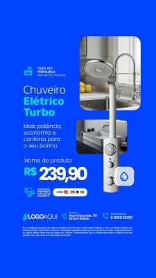 Story Hidráulicos Chuveiro Elétrico Turbo PSD Editável