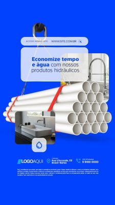 Story Hidráulicos Economize Tempo e Água PSD Editável