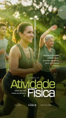 Dia Mundial da Atividade Física Saúde e Bem-Estar PSD Editável