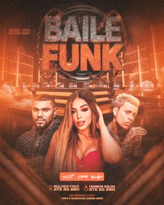 Baile Funk Festa Sexy Out com Naldo, Melody e Pedrinho PSD Editável