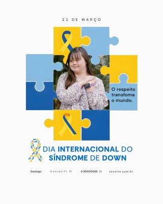 Dia Internacional da Síndrome de Down Respeito Transforma PSD Editável