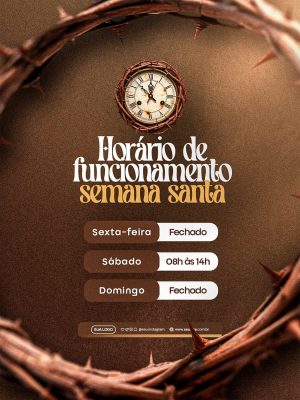 Semana Santa Horário Funcionamento Loja Comercial PSD Editável