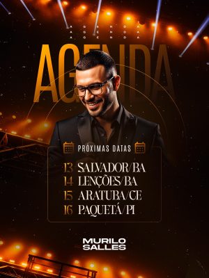 Flyer Gospel Culto Agenda Murilo Salles Próximas Datas PSD Editável