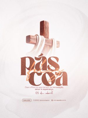 Feliz Páscoa Que a Páscoa Seja Tempo de Renovação PSD Editável