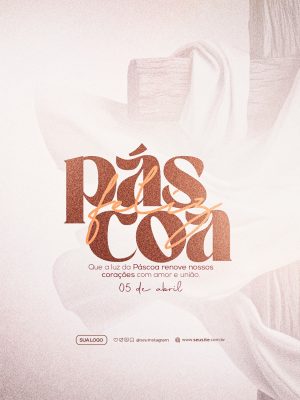 Feliz Páscoa Que a luz da Páscoa renove nossos corações PSD Editável