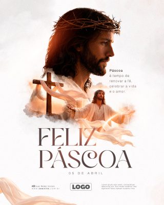 Feliz páscoa PSD Editável