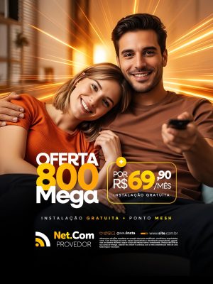 Provedor de Internet Oferta 800 Mega PSD Editável