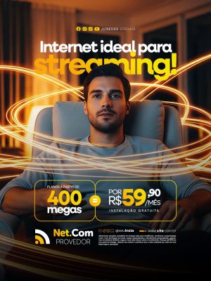 Internet Ideal Para Streaming Provedor de Internet  PSD Editável