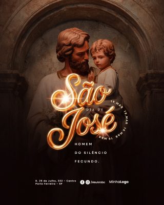  Dia de São José 19 de Março Homem do Silêncio Fecundo PSD Editável