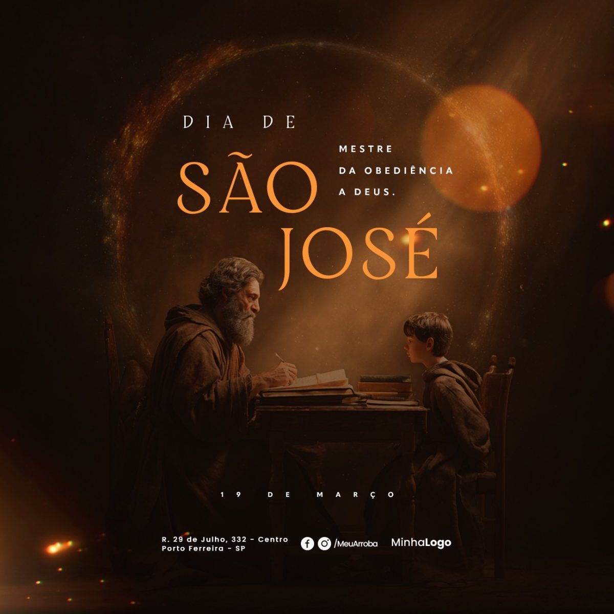 Dia de São José 19 de Março Mestre da Obediência a Deus PSD Editável