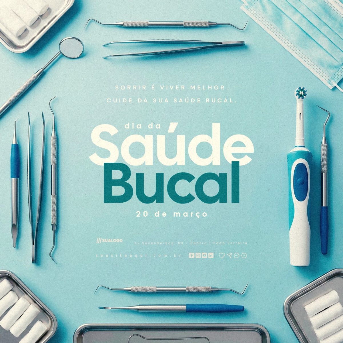 Dia da Saúde Bucal 20 de Março PSD Editável