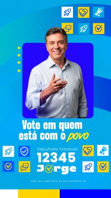 Story Campanha Política Vote em Quem Está Com o Povo PSD Editável