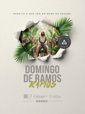 Domingo de Ramos 29 de Março Bendito o Que Vem em Nome do Senhor PSD Editável