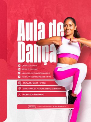 Aula de Dança Queima Adrenalina Praça Pública Flyer PSD Editável