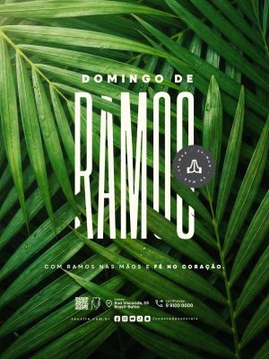 Domingo de Ramos 29 de Março Fé no Coração PSD Editável