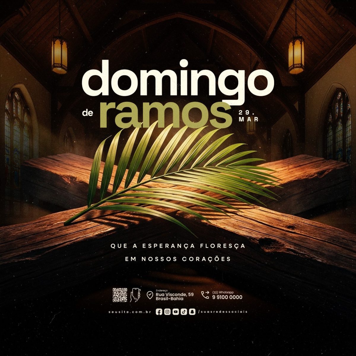 Domingo de Ramos 29 Março Que a Esperança Floresça PSD Editável