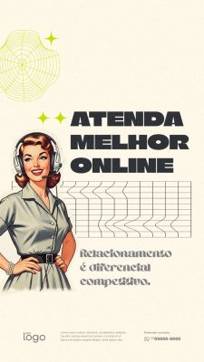 Story Marketing Digital Estratégico  Online Comunicado de Atendimento Empresa PSD Editável