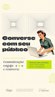 Marketing Digital Estratégico Converse com Seu Público Instagram Story PSD Editável