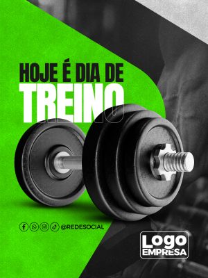 Hoje é Dia de Treino Template de Publicação Fitness PSD Editável