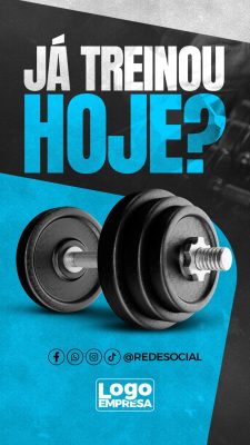 Fitness Já Treinou Hoje Template Promoção Exercícios PSD Editável