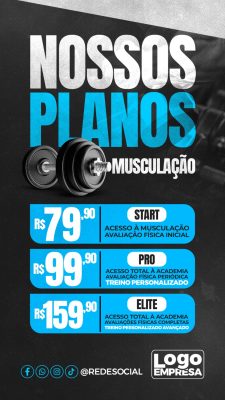 Planos de Musculação para Academia Academia Fitness PSD Editável