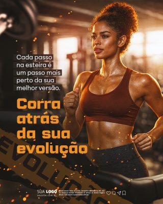 Fitness Treino Cada Passo Uma Melhor Versão Corra Sua Evolução PSD Editável