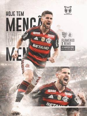 Futebol HOJE TEM MENGÃO Flamengo x Remo Arte Esportiva PSD Editável