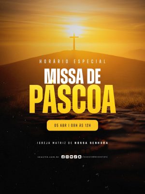 Missa de Páscoa 05 Abril Horário Especial PSD Editável