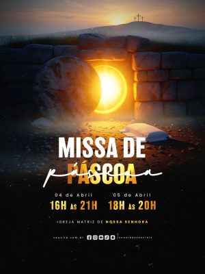 Missa de Páscoa Igreja Matriz Nossa Senhora PSD Editável