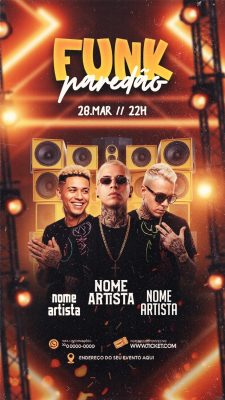 Funk Paredão 28.MAR 22H com Nome Artista Flyer PSD Editável