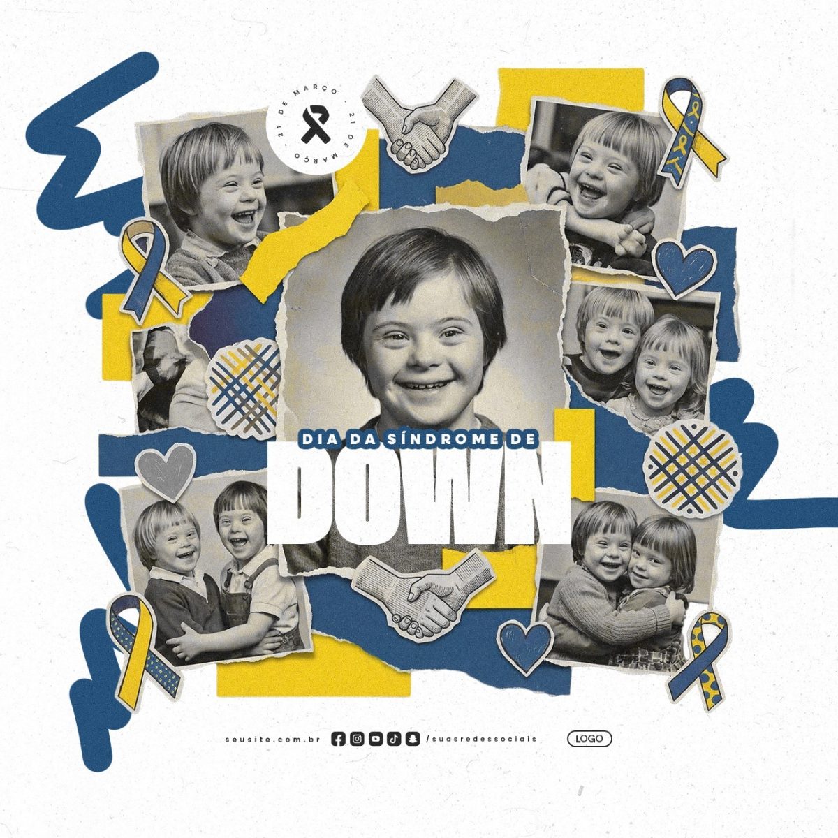 Dia da Síndrome de Down 21 de Março Conscientização PSD Editável