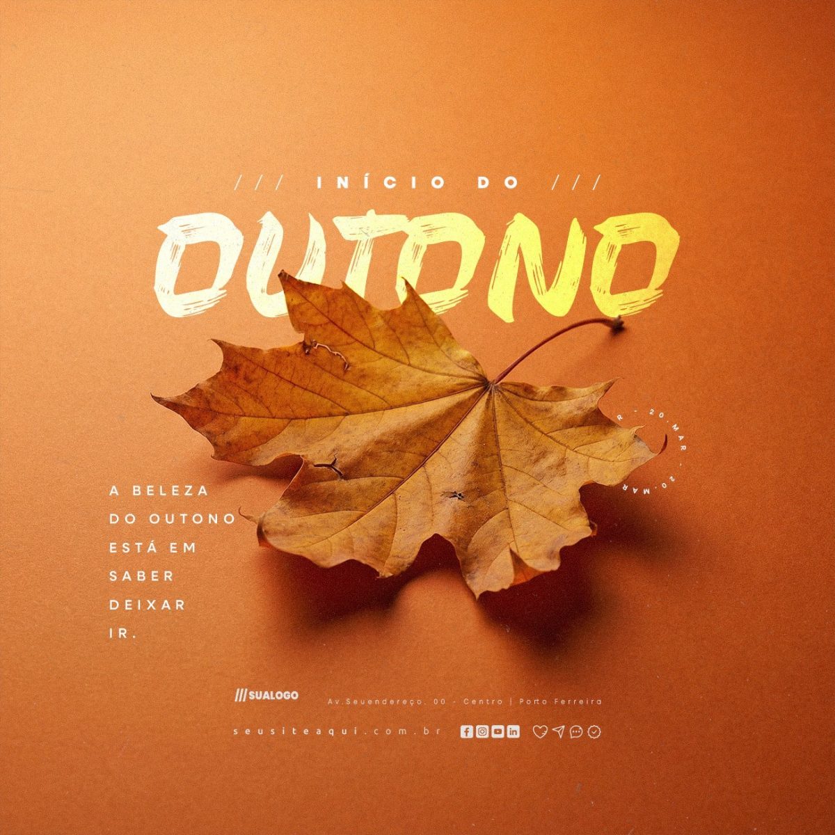 Início de Outono 20 de Março PSD Editável