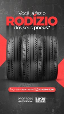 Rodízio de Pneus Template Faca Seu Orçamento Agora PSD Editável