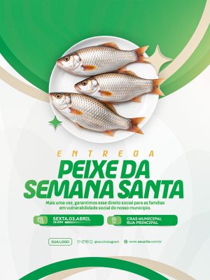 Semana Santa Entrega de Peixe Evento Social Municipal PSD Editável